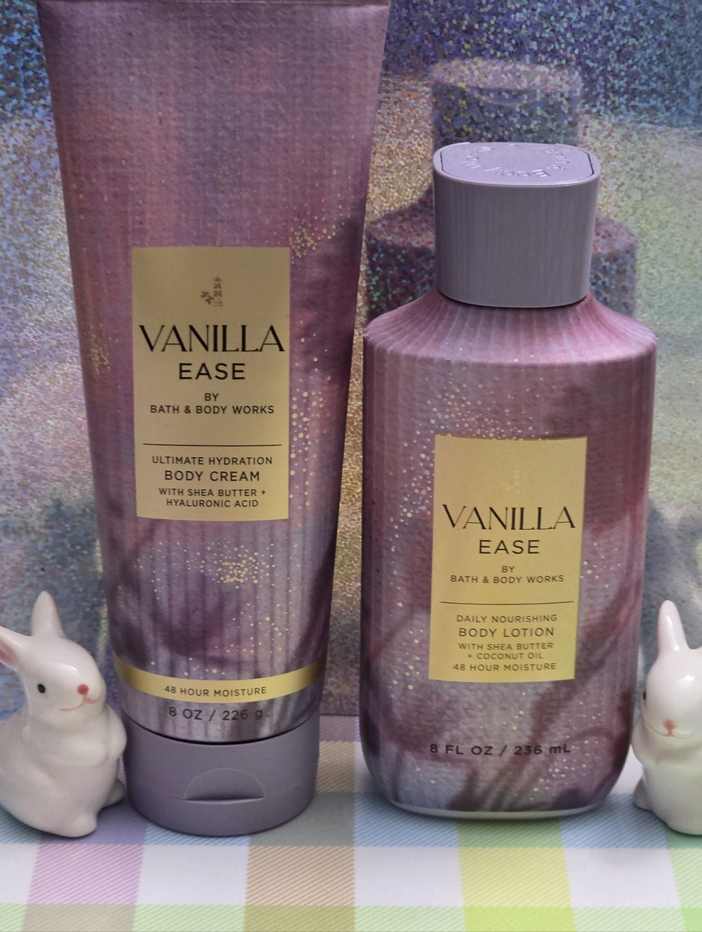 Bath & Body Works Vanilla Ease Body Cream & Body Lotion Set NEW Rare
